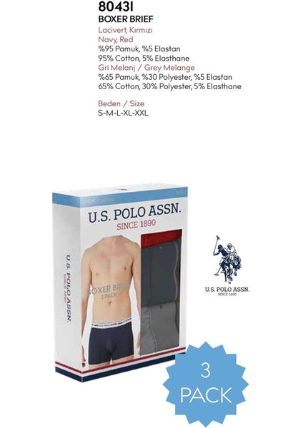 80431 Erkek 3'lü Boxer-Grimelanj&kırmızı&lacivert Xxl - Grimelanj&kırmızı&lacivert fiyatları