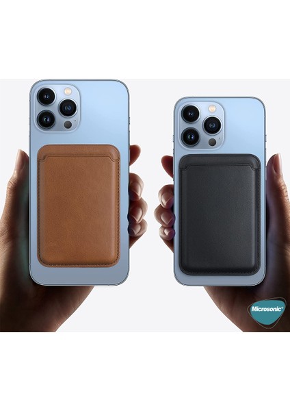 Apple iPhone 12 Pro Max Leather Wallet Magsafe Koyu Yeşil