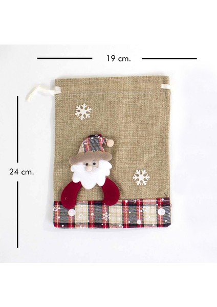 Yılbaşı Noel Askılı Dekor Süs Hediye Çuvalı 19 x 24 cm fiyatları