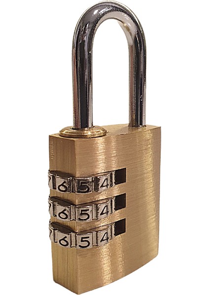 ŞİFRELİ ASMA KİLİT 3 HANELİ PİRİNÇ 20mm modelleri