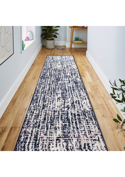 Desen 1055 Dokuma Taban Lacivert Vizon Kesme Yolluk Halı 160 x 150 cm