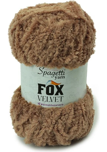 Spagetti Yarn Fox Velvet Bej Kadife El Örgü Ipliği