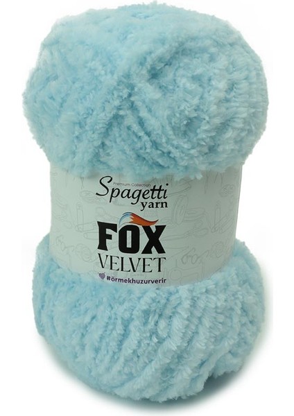 Fox Velvet Bebe Mavi Kadife El Örgü Ipliği