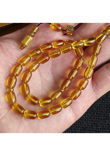 6x9 mm Bürokrat Boy Ateşi Kehribar Tesbih - Usta Işçilikli Sıkma Kehribar - Diyarbakır Model fiyatları