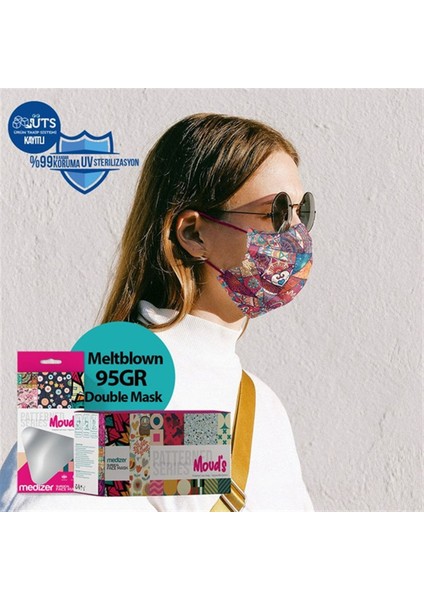 Mandala Etnik Desenli Meltblown Kumaş 3 Katlı Ultrasonik Cerrahi Ağız Maskesi Burun Telli fırsatları