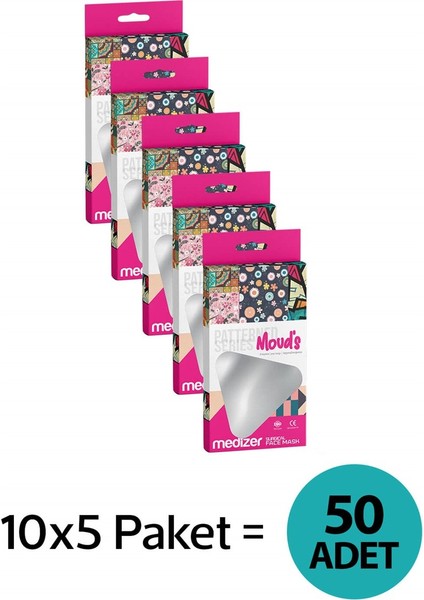 Peace Love Desen Meltblown Kumaş 3 Katlı Ultrasonik Cerrahi Ağız Maskesi Burun Telli indirimleri