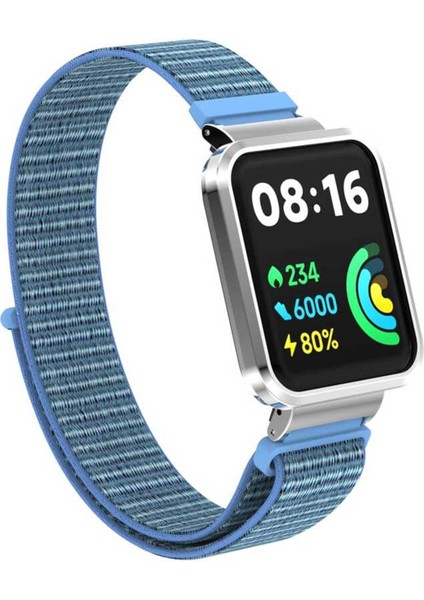 Xiaomi Redmi Watch 2 Lite Hasırlı Kordon Woven Sport Loop Mavi