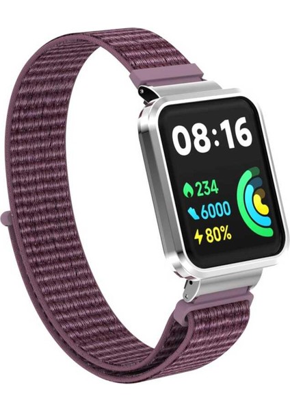 Xiaomi Redmi Watch 2 Lite Hasırlı Kordon Woven Sport Loop Mor