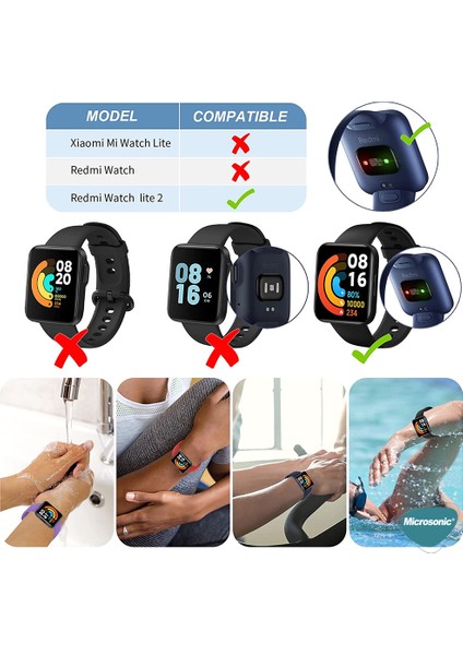 Xiaomi Redmi Watch 2 Lite Kordon, Silicone Sport Band Beyaz modelleri