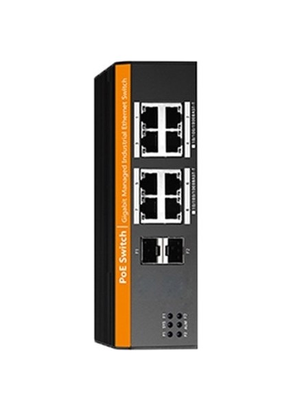 PS-END1008G-2SFP 8 Port Poe 2 Port Sfp Full Gigabit Layer2 Yönetilebilir Endüstriyel Aı Poe Switch