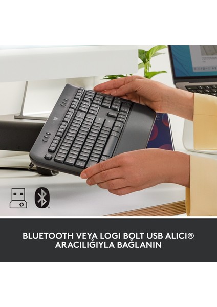 Signature K650 + M650 L Büyük Boy Siyah Kablosuz Klavye-Mouse Seti