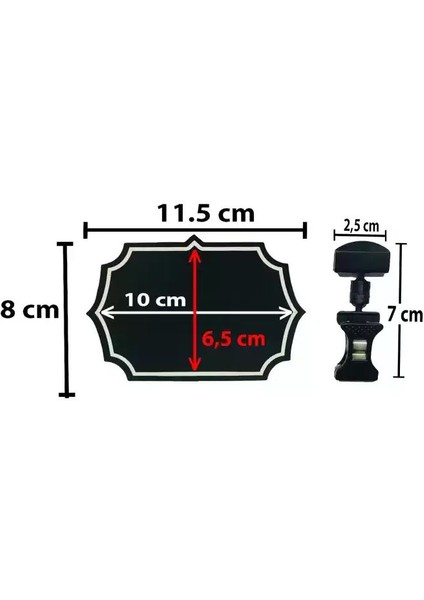 MT Pvc Yaz Sil Yıldız Etiket ve Mini Mandal Etiket Tutucu 10 Lu Set