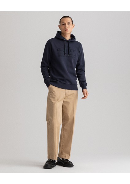 Erkek Lacivert Regular Fit Kapüşonlu Baskılı Sweatshirt 2037020.433 indirimleri