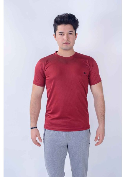 5023 Erkek Tshirt Bordo Erkek Tshirt