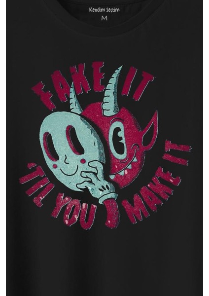 Fake It Till You Make It Mask Maske Baskılı Tişört T-Shirt fiyatları