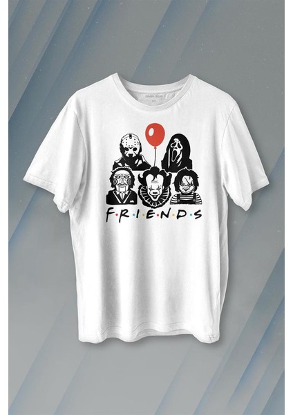 Korku Film Friends Halloween Cadılar Bayramı Baskılı Tişört T-Shirt