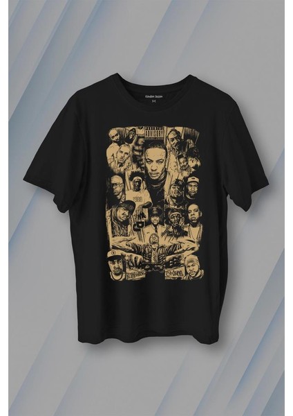 Rap Masters Hip Hop Ustalar Dre 2pac Eminem Biggie Snoop Dogg Baskılı Tişört T-Shirt