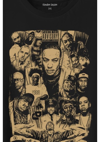 Rap Masters Hip Hop Ustalar Dre 2pac Eminem Biggie Snoop Dogg Baskılı Tişört T-Shirt fiyatları