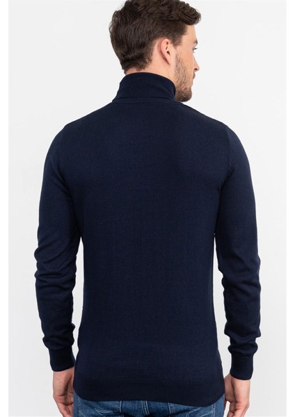 Slim Fit Dar Kesim Tam Balıkçı Yaka Ince Yün Erkek Kazak fırsatları
