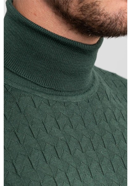 Slim Fit Dar Kesim Tam Balıkçı Yaka Ince Yün Erkek Kazak fırsatları