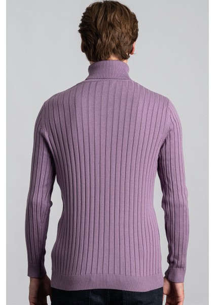 Slim Fit Dar Kesim Tam Balıkçı Yaka Saç Örgü Desenli Erkek Kazak fırsatları