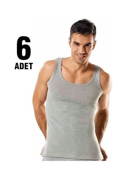Erkek Gri Ribana Atlet 6'lı