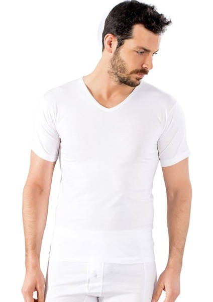 5'li Ekonomik Paket, %100 Pamuklu, V Yaka Erkek Penye Fanila & T-Shirt 203