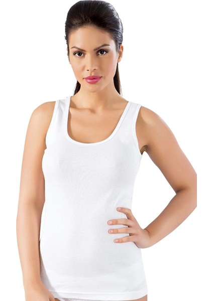 5'li Ekonomik Paket, %100 Pamuklu, Ribana Kumaş, Kalın Askılı, Kadın Atlet 051