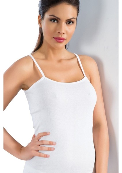 5'li Ekonomik Paket, %100 Pamuklu, Ribana Kumaş, Ip Askılı, Kadın Atlet 050