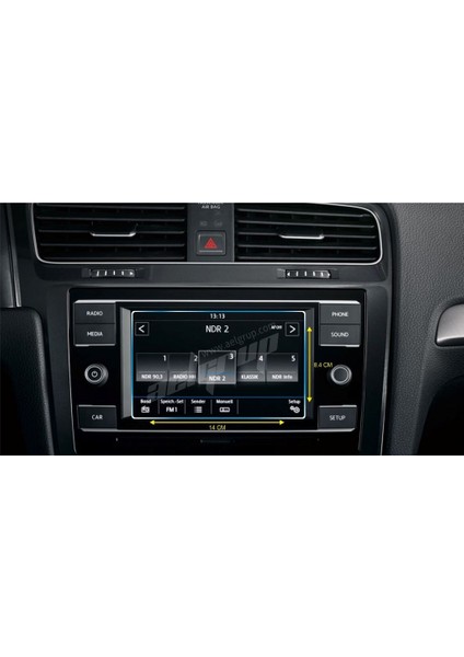 Volkswagen Golf 2014-2020 7inç Navigasyon Temperli Ekran Koruyucu