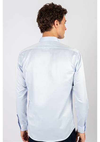 Modern Slim Fit Dar Kesim Düz Erkek Gömlek fırsatları