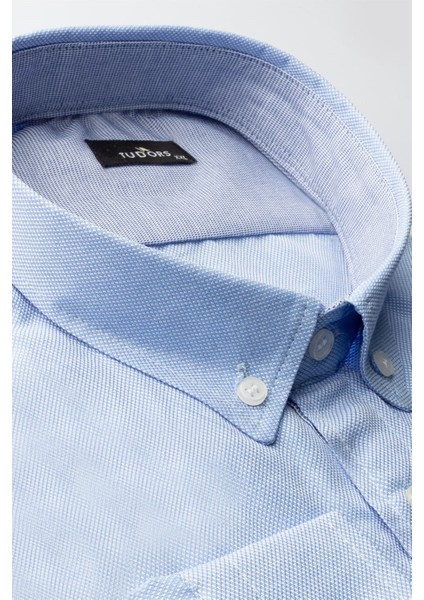 Büyük Beden Oxford Uzun Kollu Spor Erkek Gömlek