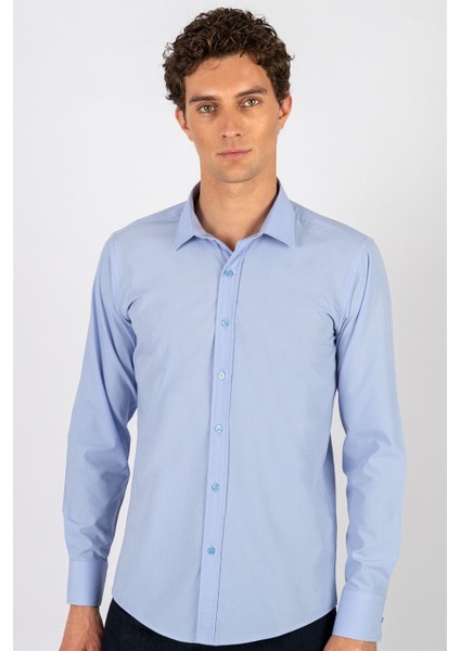Modern Slim Fit Poplin Pamuk Efekt Erkek Gömlek fiyatları