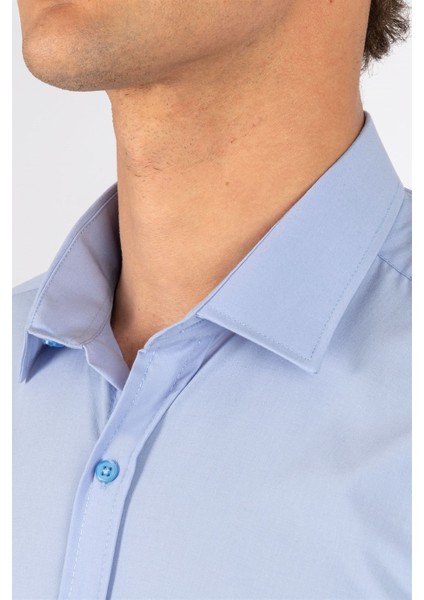 Modern Slim Fit Poplin Pamuk Efekt Erkek Gömlek modelleri