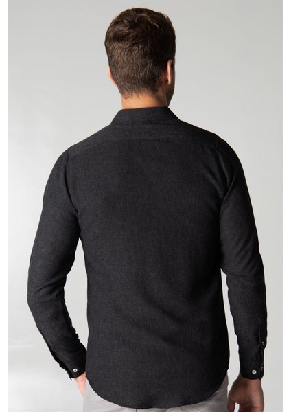 Slim Fit Kışlık Yün Viskon Düz Gömlek fırsatları