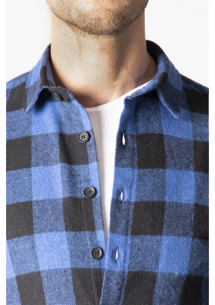 Slim Fit Kışlık Oduncu Kareli Erkek Gömlek modelleri