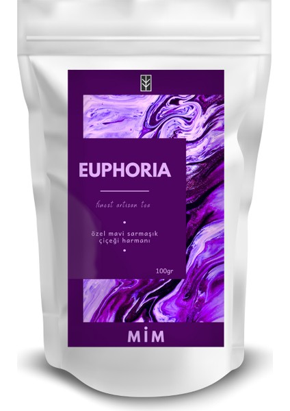 Euphoria Tea - Ahududulu Mavi Sarmaşık Çiçeği Harmanı, 100 Gr