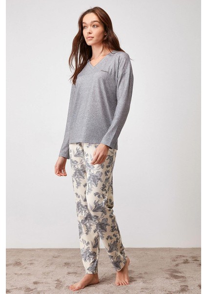 Kadın Uzun Kollu Pijama Takımı 2230