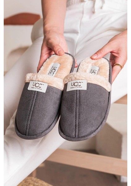 Unisex Pofuduk Ev Terliği Ses Yapmaz Taban Içi Kürklü Yıkanabilir Kışlık Ev Terliği Misafir Terliği Ucc Terlik