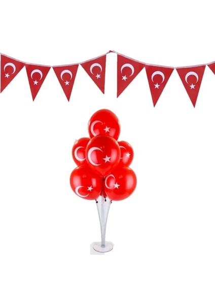 29 Ekim Okul Süsleri Bayraklı Balonlu Set