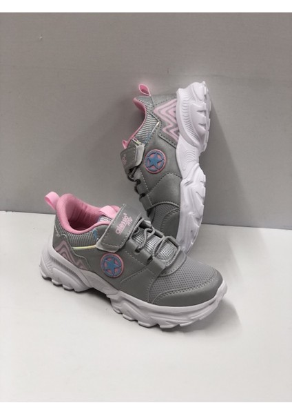 Yıldızlı Kız Çocuk Kalın Taban Kışlık Spor Sneakers Ayakkabı
