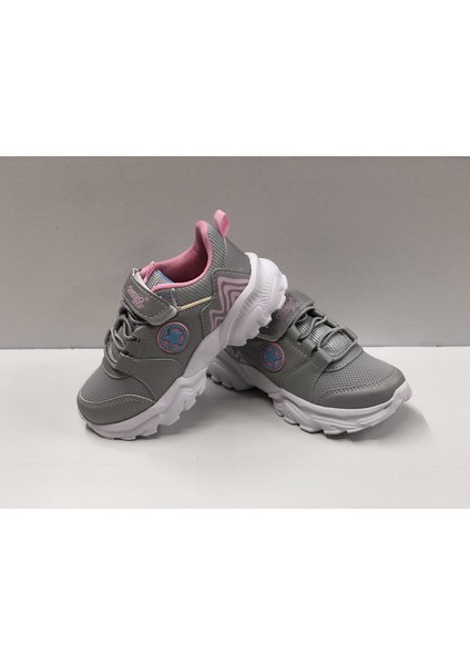 Yıldızlı Kız Çocuk Kalın Taban Kışlık Spor Sneakers Ayakkabı