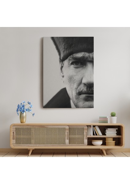 Atatürk Portre Tablosu Mustafa Kemal Atatürk Dikdörtgen Dekoratif Kanvas Tablo modelleri
