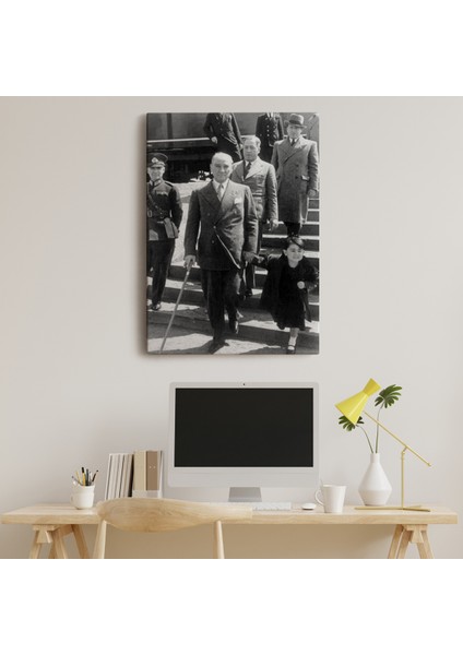Atatürk Portre Tablosu Mustafa Kemal Atatürk Dikdörtgen Dekoratif Kanvas Tablo fiyatları