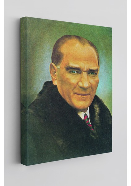 Lilafil Atatürk Portre Tablosu Mustafa Kemal Atatürk Dikdörtgen Dekoratif Kanvas Tablo