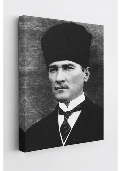 Lilafil Atatürk Portre Tablosu Mustafa Kemal Atatürk Dikdörtgen Dekoratif Kanvas Tablo