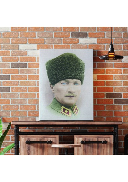Atatürk Portre Tablosu Mustafa Kemal Atatürk Dikdörtgen Dekoratif Kanvas Tablo modelleri