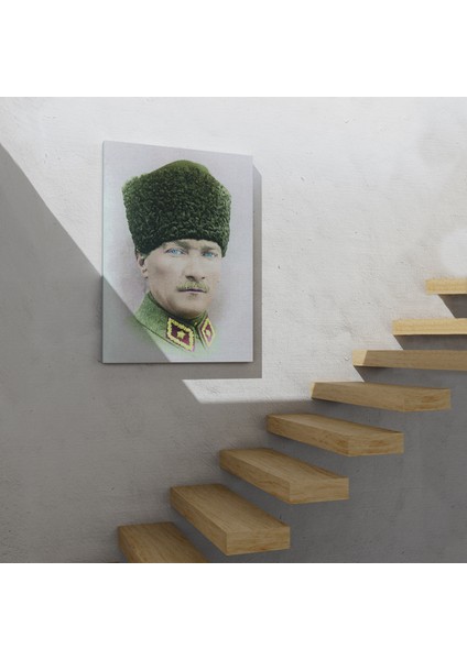 Atatürk Portre Tablosu Mustafa Kemal Atatürk Dikdörtgen Dekoratif Kanvas Tablo fırsatları