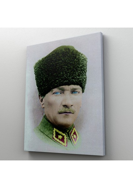 Atatürk Portre Tablosu Mustafa Kemal Atatürk Dikdörtgen Dekoratif Kanvas Tablo indirimleri