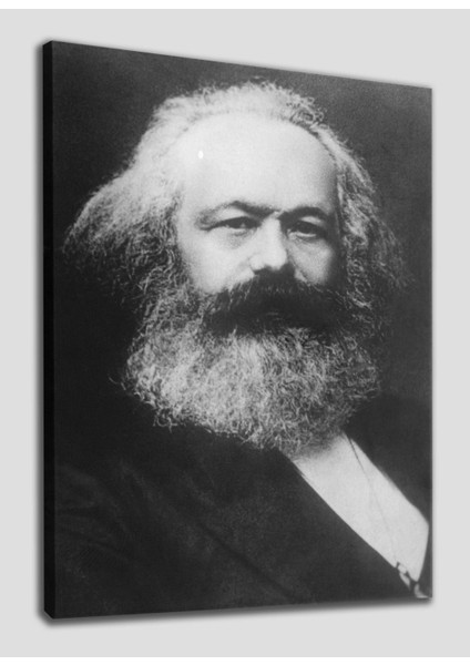 Karl Marx Siyah Beyaz Dekoratif Kanvas Tablo 1198